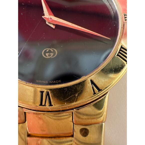 Gucci 3300M Swiss Made Gold Plate Pulp Fiction Winston Wolf Watch New Battery - Picture 10 of 16